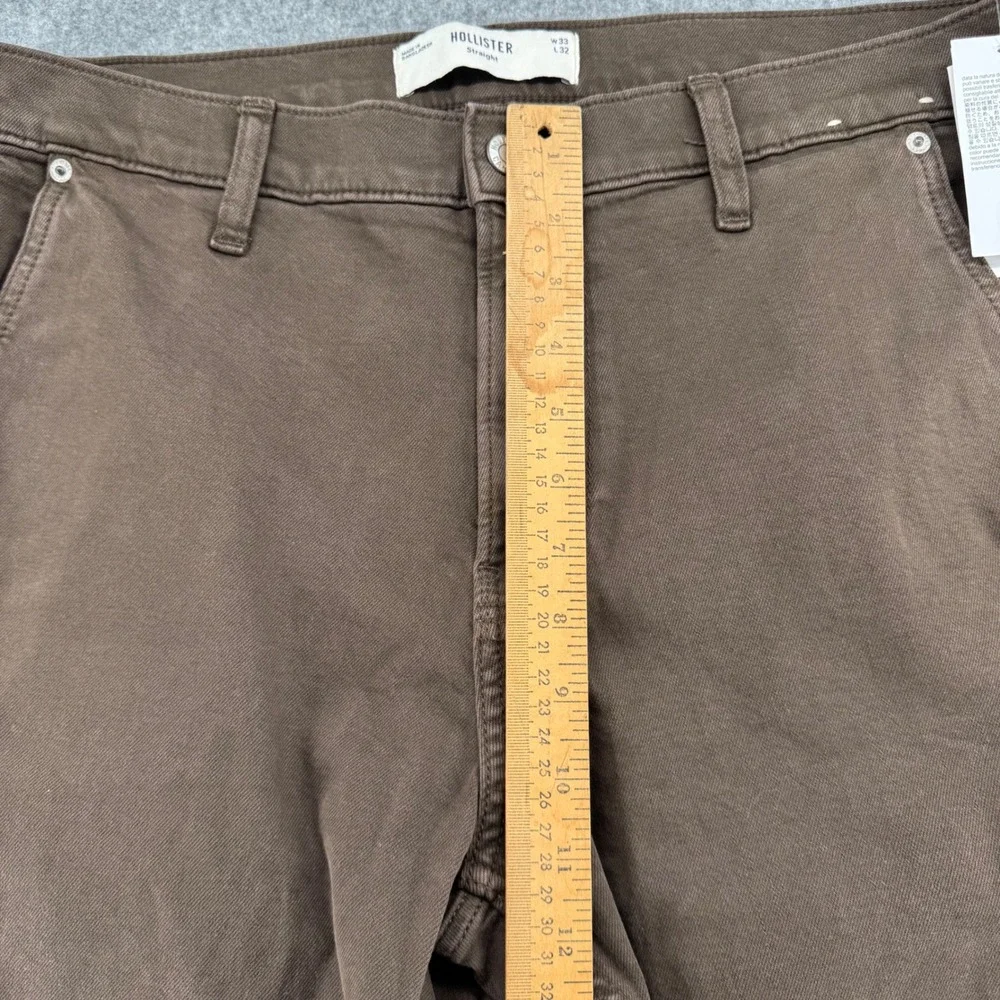 Hollister Straight Leg Pants Mens 33x32 Brown Classic Five-Pocket Chino